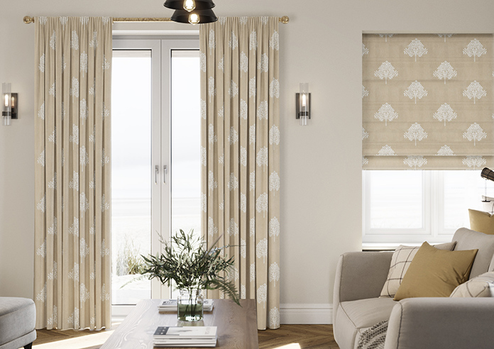 William Morris At Home Marigold Tree Embroidery, Chalk - Made to Measure Curtains - Image 3